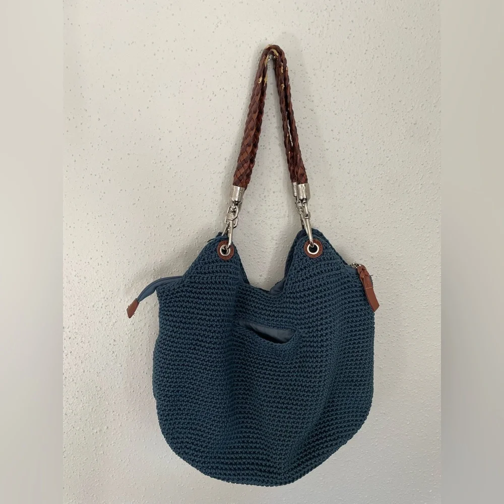 The Sak Teal Crochet Hobo Bag
